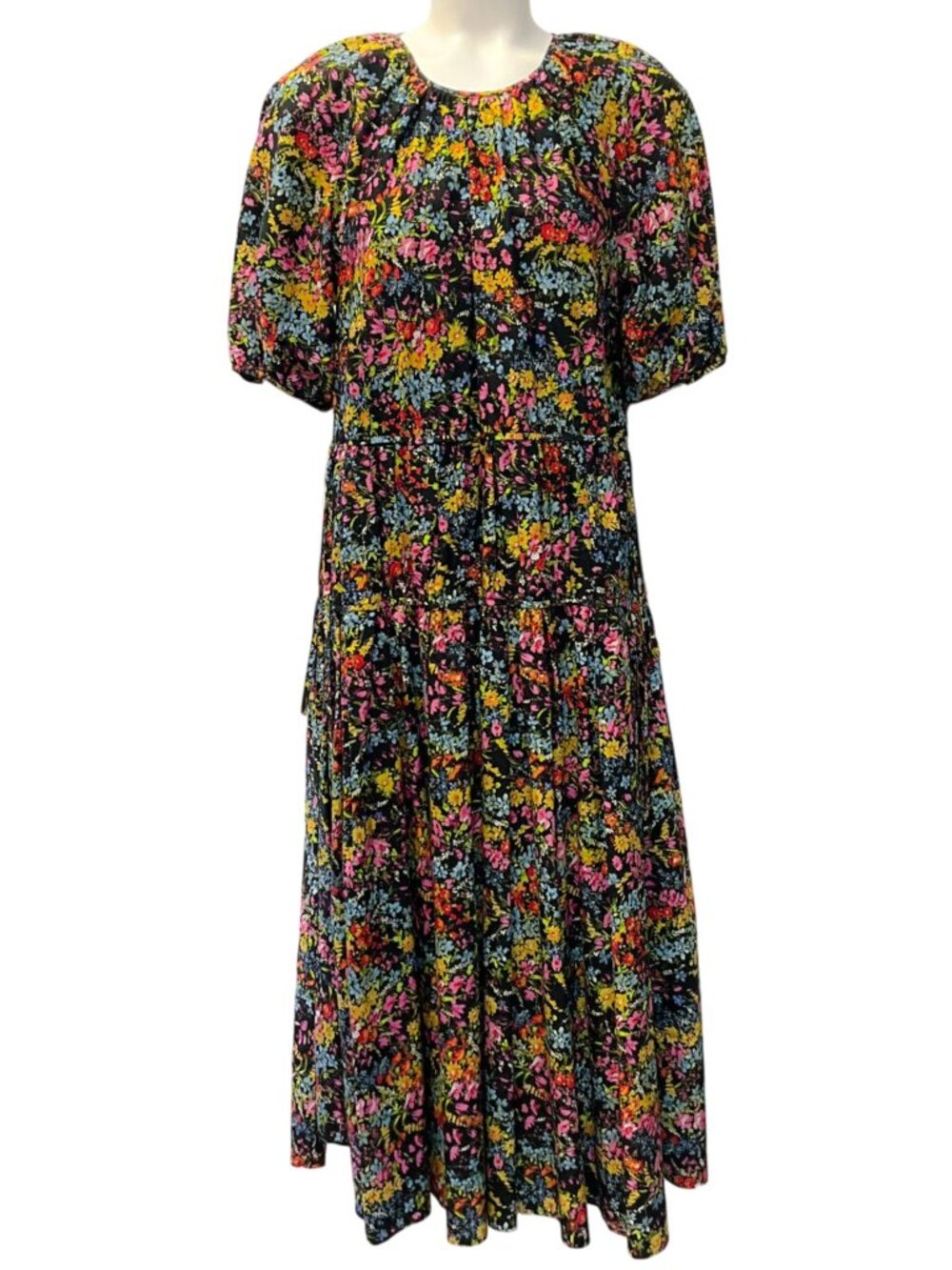 Leur Logette Black / Multi Floral Midi Dress